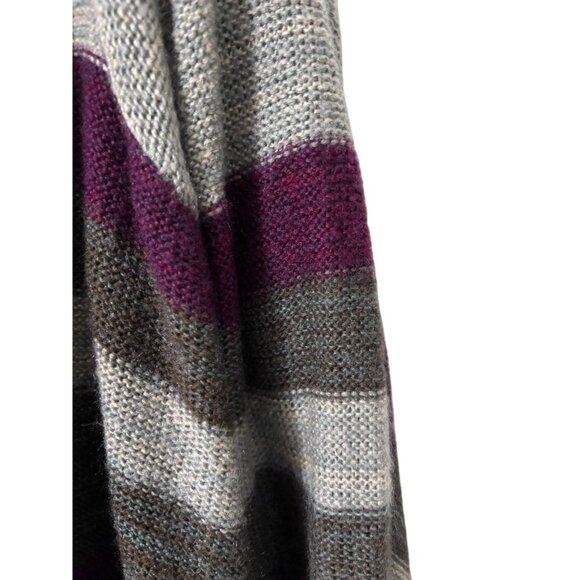 Altar’d State Grey Drape Front Cardigan Sweater Striped w/Fringe, Size S - Picture 4 of 6